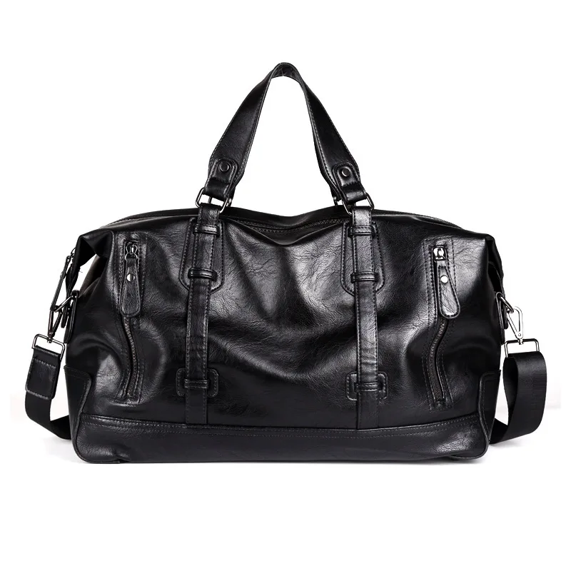 Hot Selling Expandable Design Pu Leather Gym Sports Travelling Bag Male Travel Handle Duffle Bags