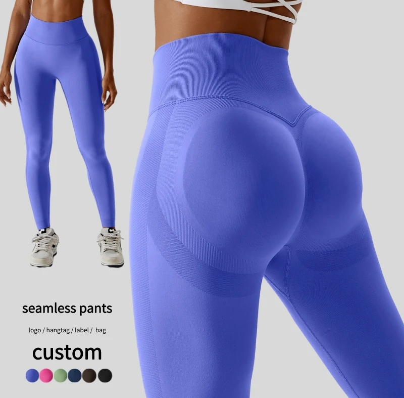Wholesale Hip Lifting Tummy Control Workout Leggings Fitness High Waist Biker Cycling Gym Push Up Scrunched Pants Yoga Leggins