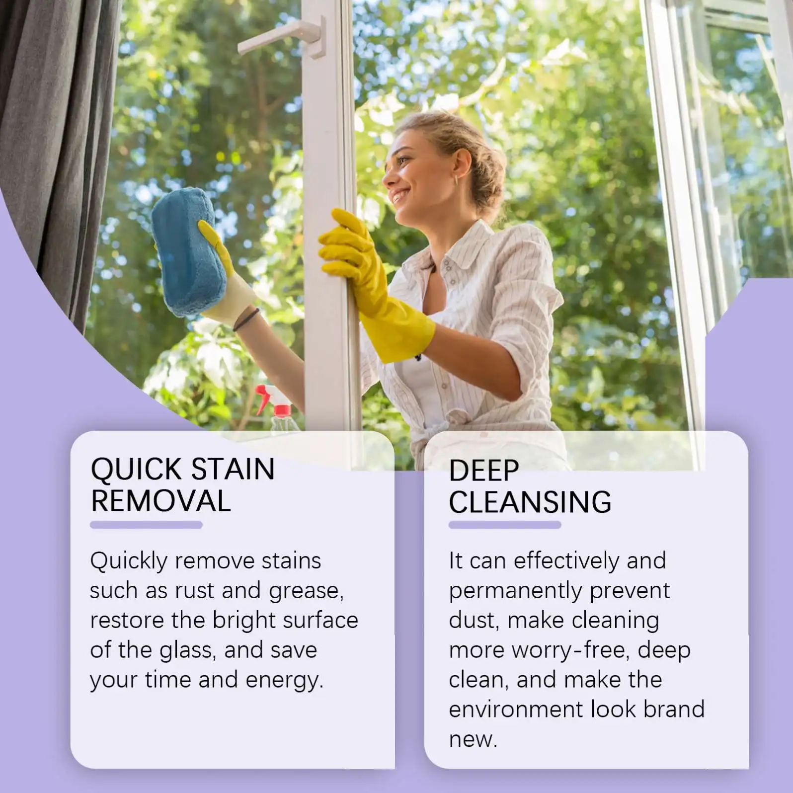 Jaysuing Wholesale Private Label 200ML Window Cleaner Degreaser Multi Functional Lavender Flavored Glass Cleaner