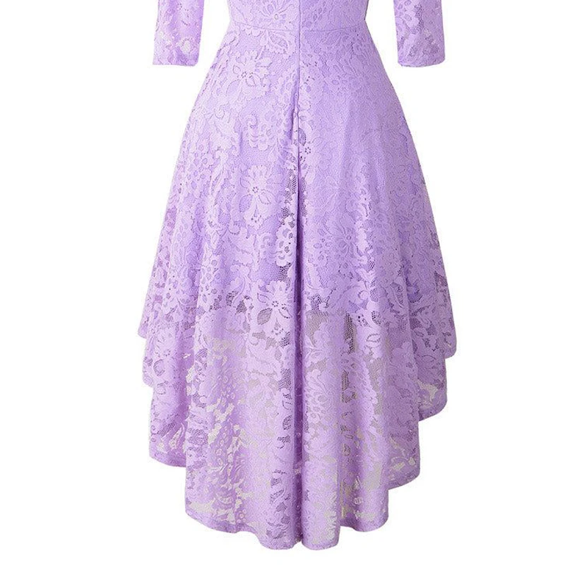 Factory custom fashion 4/3 sleeve spring  summer lace irregular long dresses women