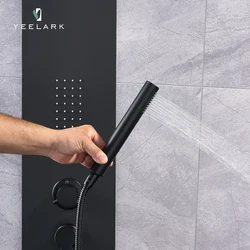 Top quality Bathroom Set Brushed Nickel High End 304 Stainless Steel Waterfall Shower  Massage Wall Shower Panel