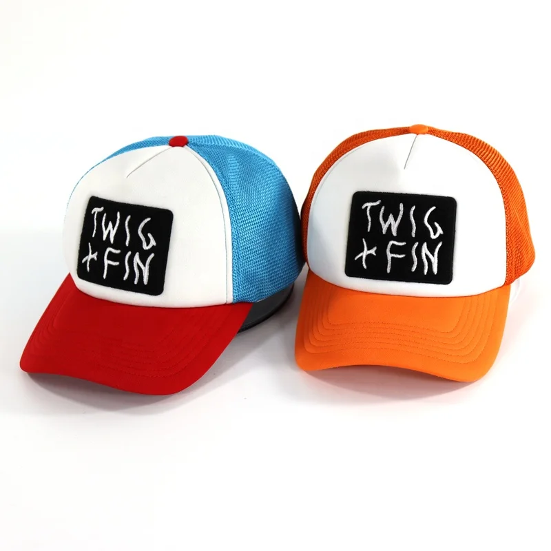 Adjustable Snapback 5 Panel Polyester Foam Mesh Back Trucker Hat Custom Logo