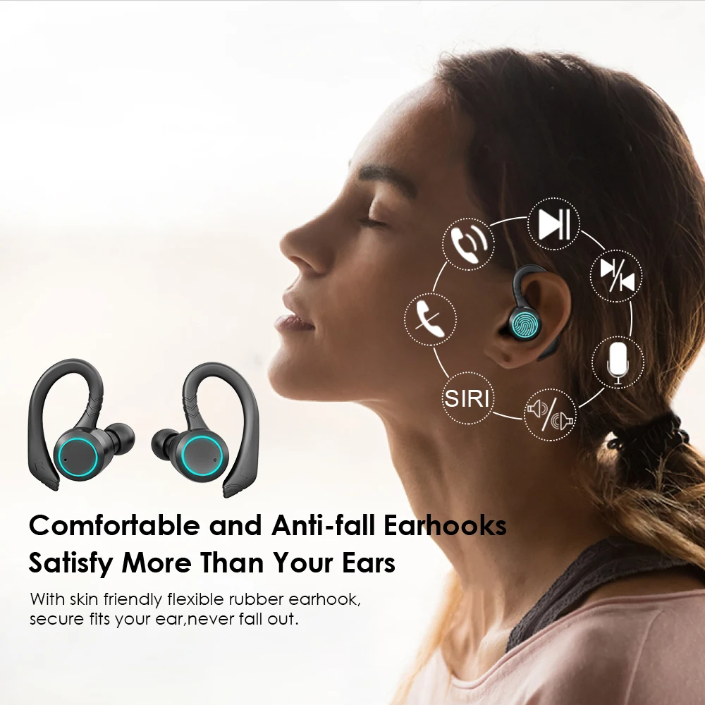 Newest Sport TWS Bluetooth Waterproof IPX7 Wireless Earphone Gaming In-Ear Headphone Stereo Earbuds Headphones Earphones