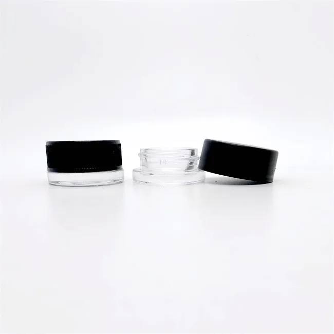 Luxury Black Square Cube Glass Jars 5ml Cosmetic Lip Balm Containers Premium Square Glass Jar