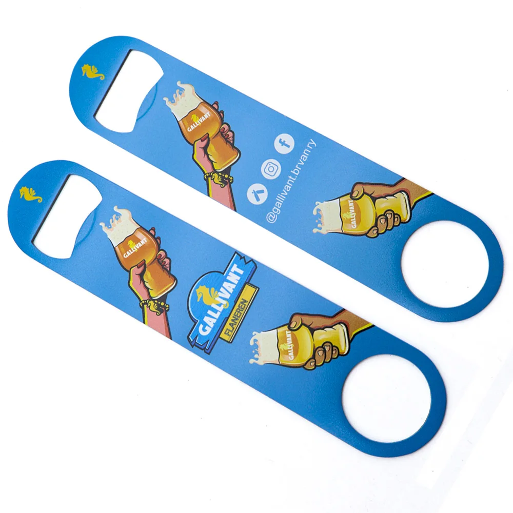 Custom Bottle Opener Engraved Laser Logo Black Bar Blade Flat Beer Opener Stainless Steel Sublimation Blank Bottle Opener Blanks