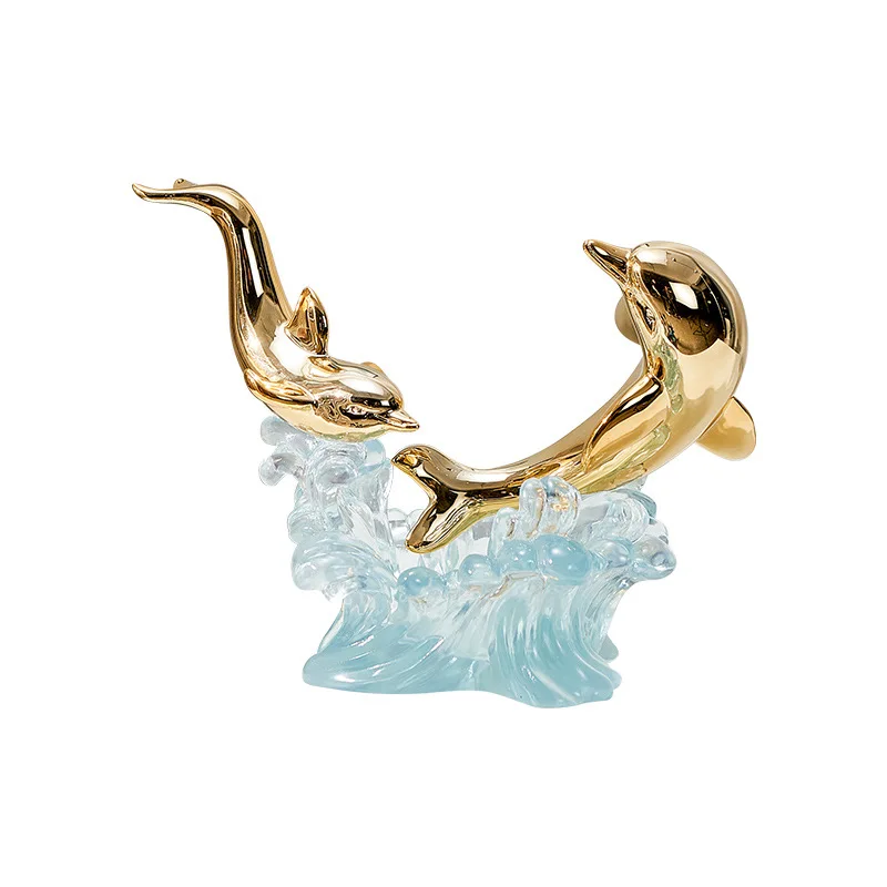 Nordic Light Luxury Red Wine Rack Dining Table Decoration Transparent Resin Crafts Wine Cabinet Gift Dolphin Wine Bottle Holder