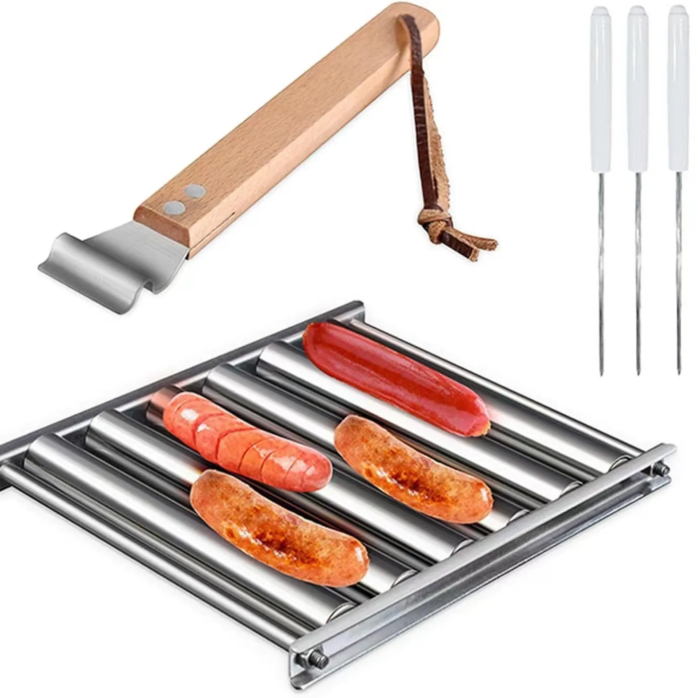 hot dog roller Outdoor BBQ Hot Dog Sausage BBQ Rack Sausage BBQ Machine