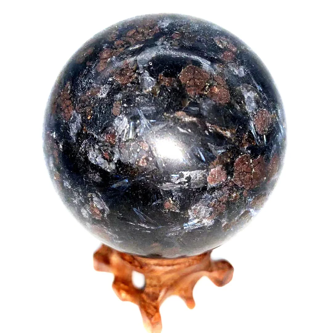 Wholesale Natural Astrophyllite Quartz Fireworks Stone Crystal Balls For Home Decoration Gift