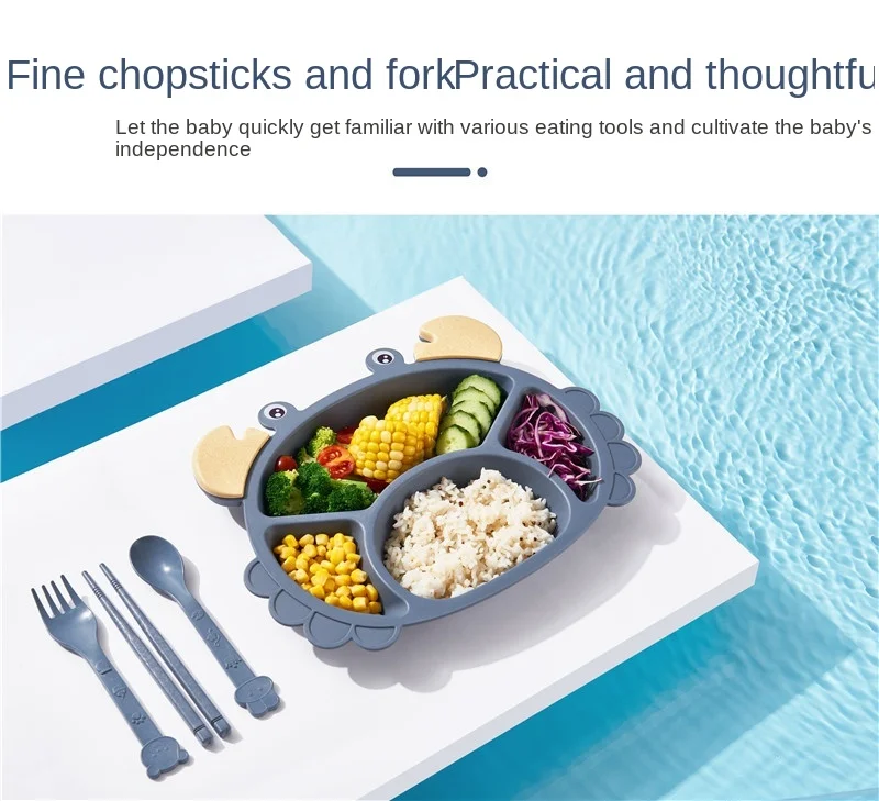 
Bpa Free Healthy Children Plastic Tableware Set 6pcs Biodegradable Wheat Straw Fiber Tableware 