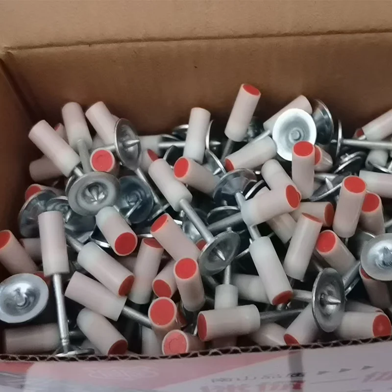 100pcs 7.3mm Diameter 25mm 32 42 Ceiling Steel Cement Drive Pin Round Nail for Concrete Manual Mini Nailer