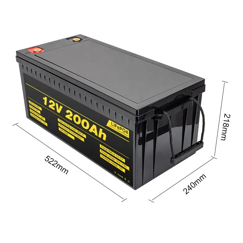 High Quality Deep Cycle 12V 200Ah Lifepo4 Lithium Iron Battery for solar energy system