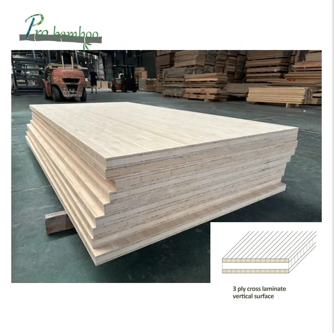 High quality China factory made 4X8 solid cheap bamboo wood natural plywood and 100% moso bamboo block board panel