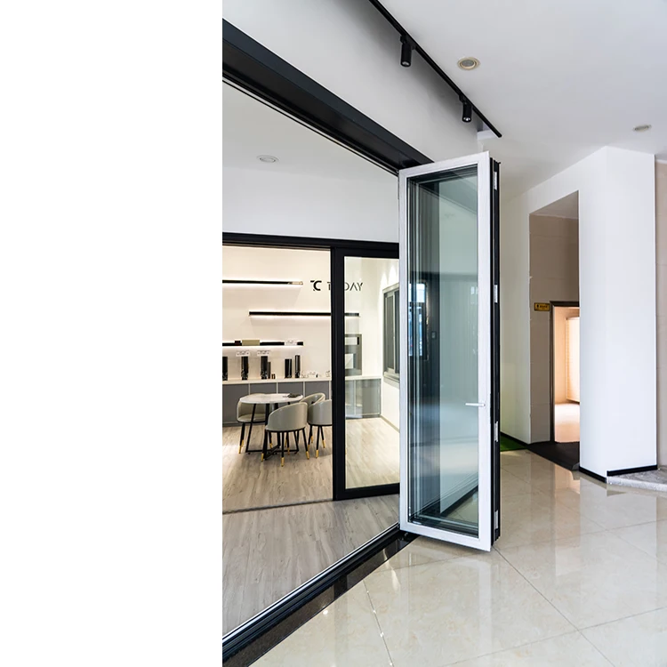 2023 Germany Made High Quality Hardware Modern Multi Fold Door Aluminium Folding Glass Doors Patio bi folding Patio Doors