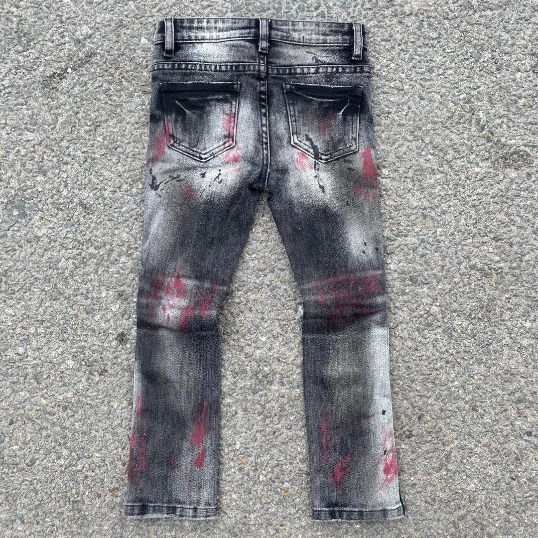 2024 New Style  Denim manufactured Customization 1-14 years old Kids Flared Fit Jeans Stacked Denim Jeans For Boys