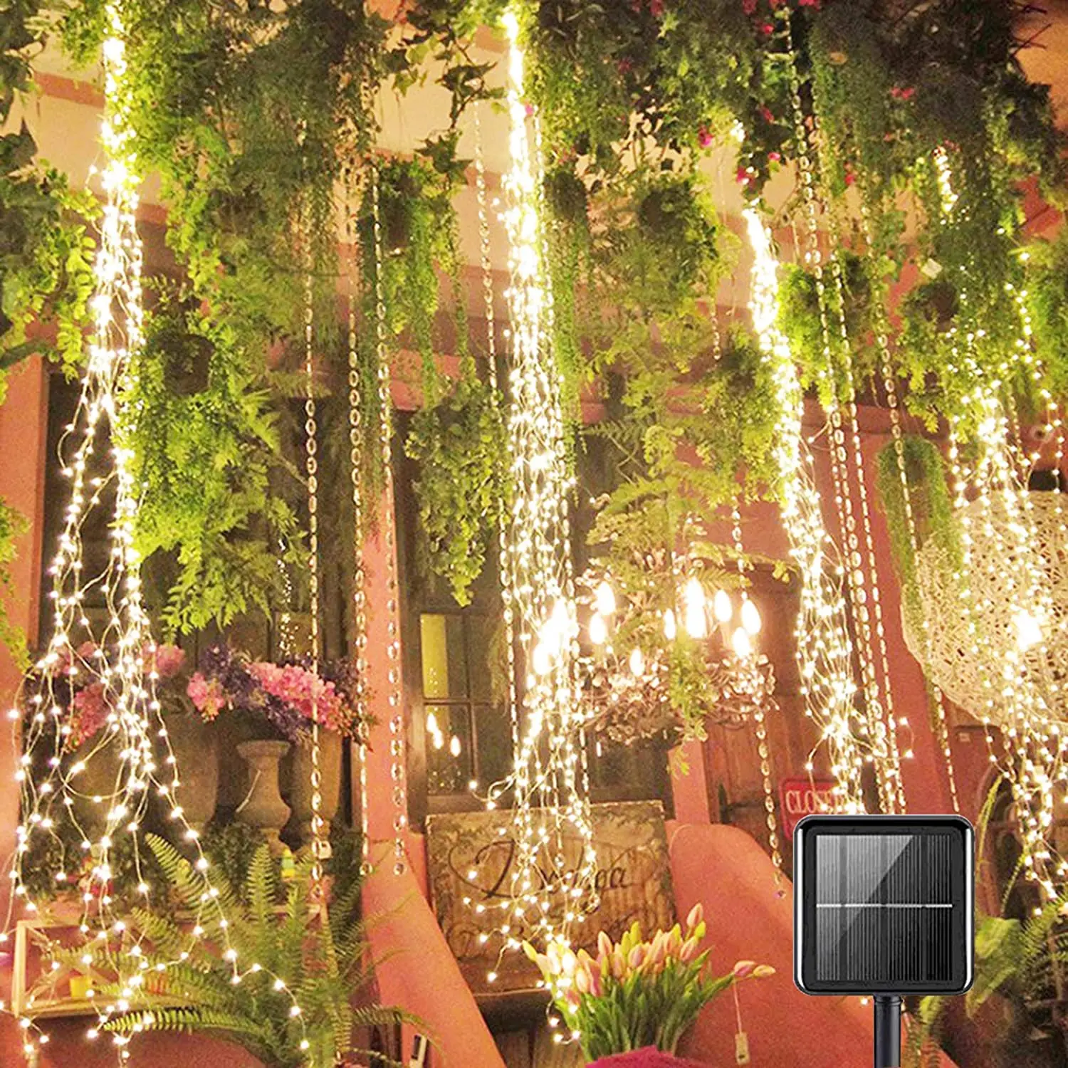 Рождественское украшение светодиодные гирлянды 8 функций 10 м 100 led медный провод сказочный свет Солнечная светодиодная гирлянда