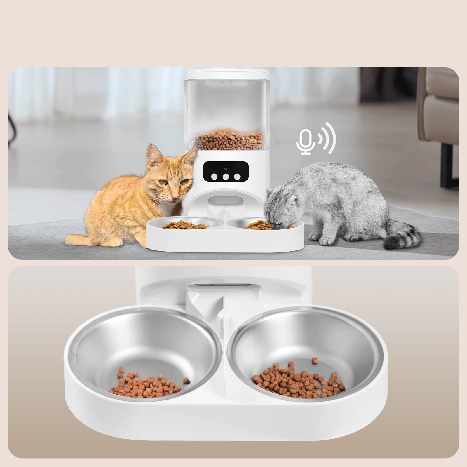 Cat smart feeder Pet automatic cat food dog food wifi remote feed machine
