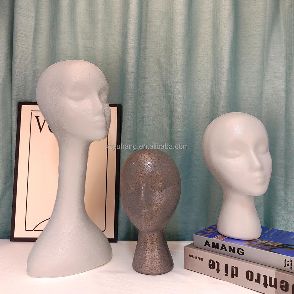 Wholesale Foam Female Training Mannequin Head styrofoam head Wigs Glasses Cap Display and holder for wig display