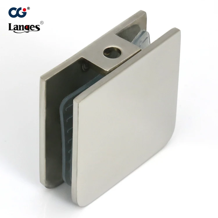 304 Stainless Steel D shape Square Wall Mounted Glass Clamp Clip Bracket Holder on tempered or laminated glass