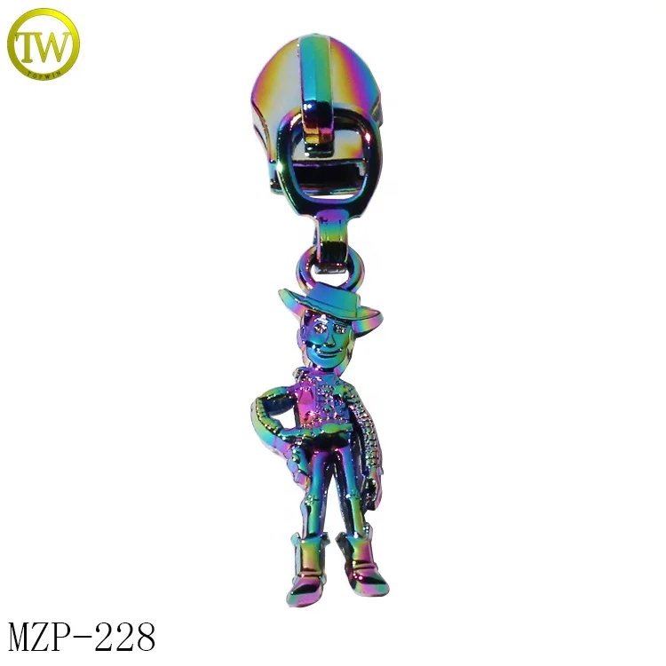 Creative zipper design puller manufacturer custom #5 nylon slider rainbow puller head for bags