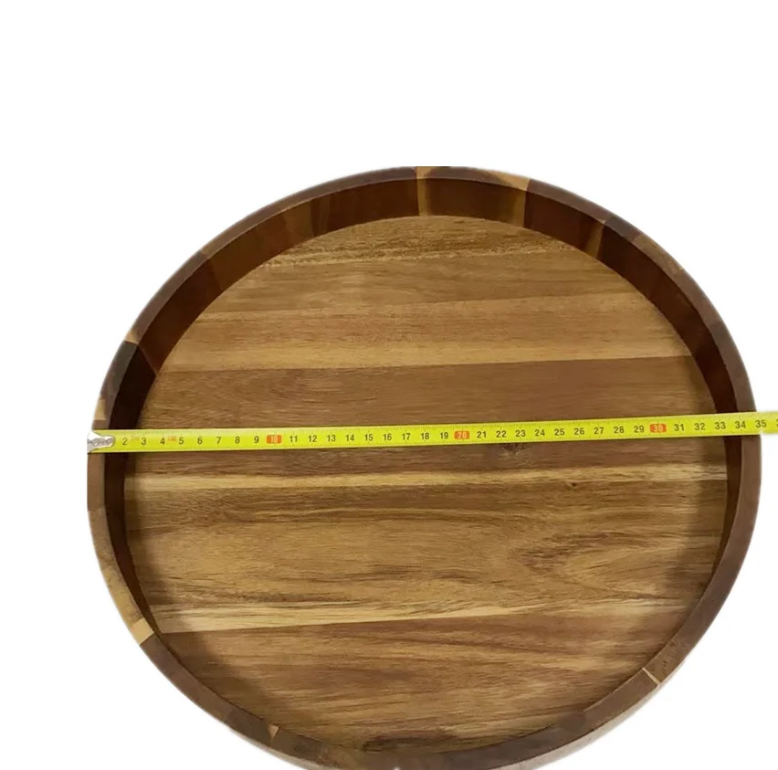 RST Cheap Wholesales Food Cake Tea Acacia Wooden Serving Tray For Hotel Restaurant Home
