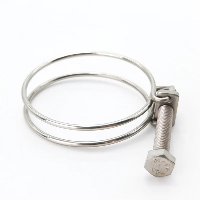 Высокое качество нержавеющей стали двойной провод круговой спиральный шланг зажим с поворотным ключом