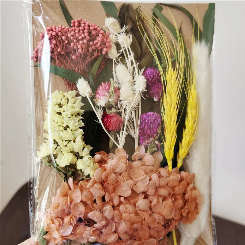 Embossed Dried Flowers Material Package for DIY Scented Candle Photo Frame