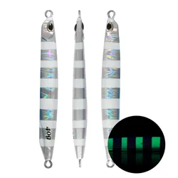 OEM ODM Luminous Jigging Fishing Lure 3D Eye Lifelike Metal Bait 40g 60g Casting Swimming Bait Trolling Slow Pitch Jigs Lures