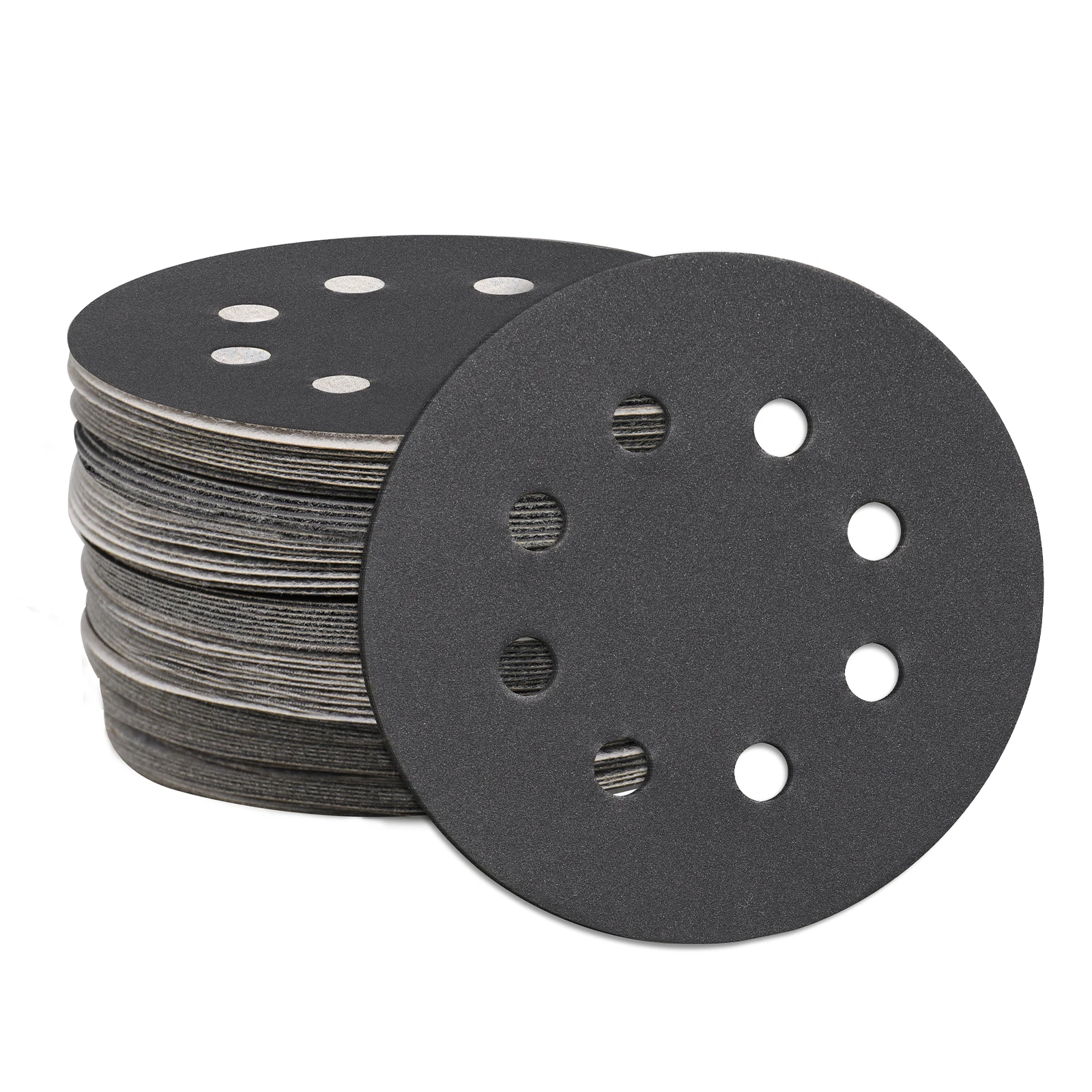 125 Mm 8 holes Hook And Loop Silicon Carbide Sandpaper Disc Black Sanding Disc Pad