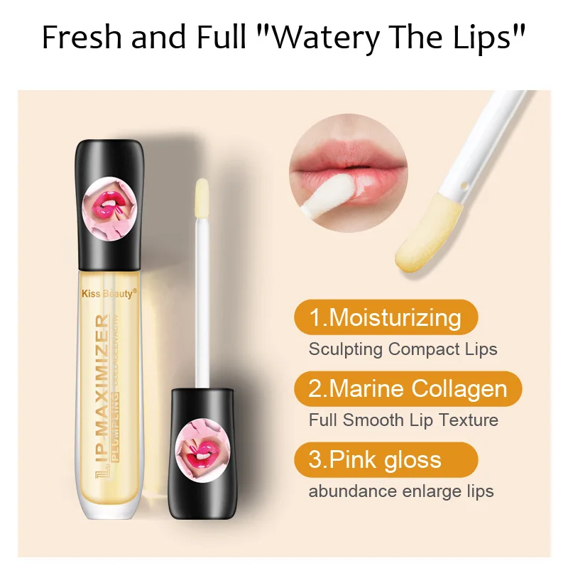 Plumper Lip Gloss Long Lasting Big Lip Plump Moisturizer Volume Full Sexy Lipgloss Fade Lips Lines