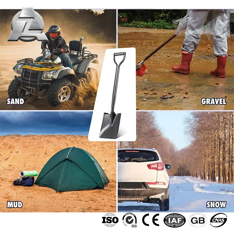 Wholesale hand tools multifunction outdoor garden agricultural heavy duty treaded round shovel square mouth head nose spade