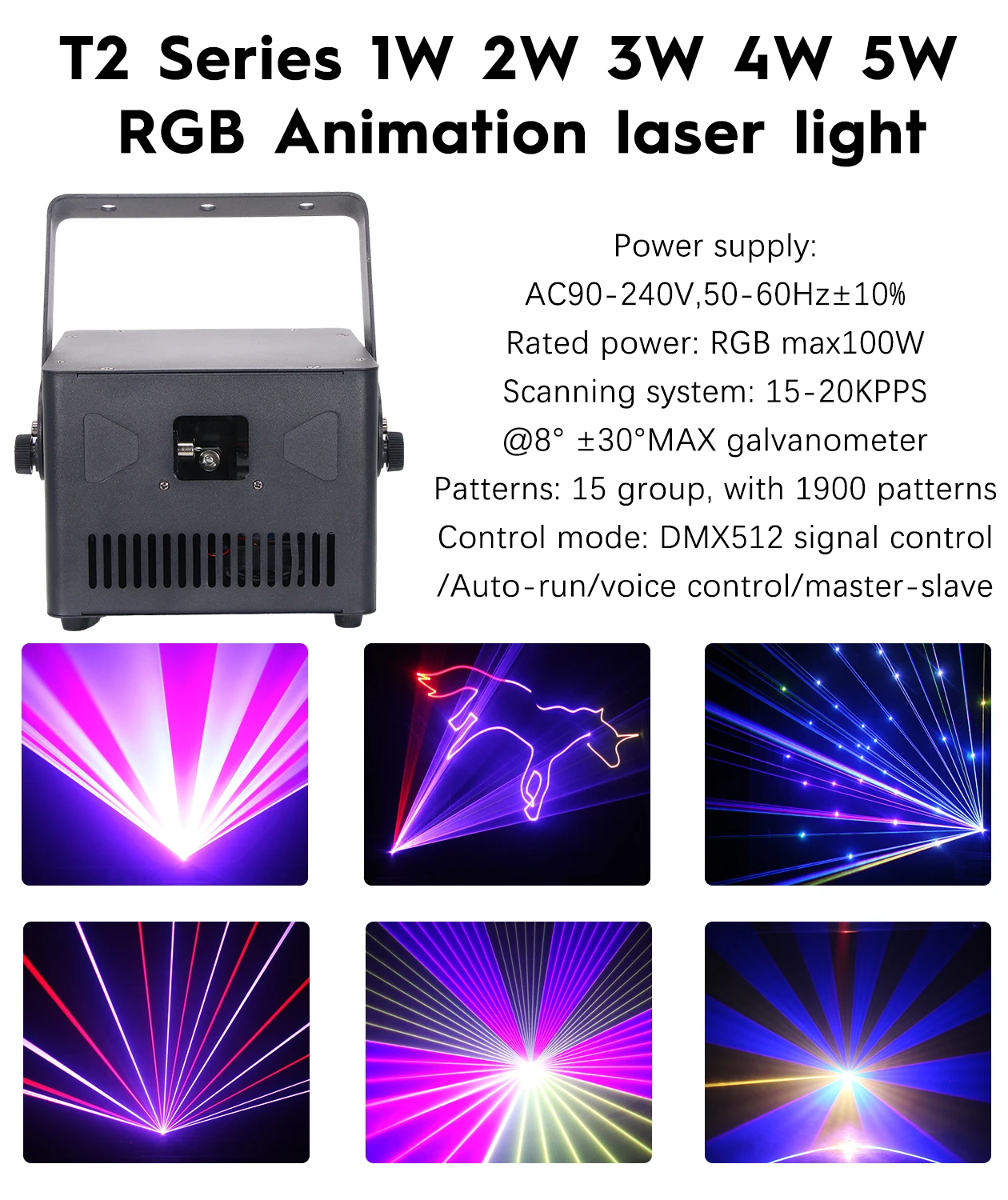 5W APP Control Laser Light 3D Animation Scanner Projector RGB Stage Lights DMX512 For DJ Disco Wedding Club Bar