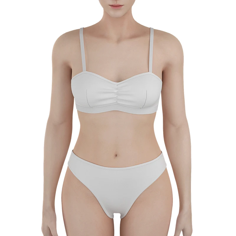 Custom Design Colors Bikini Top Panties Set Women High Cut Beachwear Sheer Wireless Sexy Swimsuit