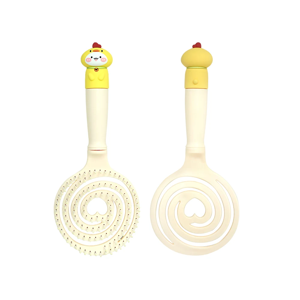 Wholesale Customized Logo ABS Detangling Vent Shower Hair Brush for Curly Thick Straight Hair With Cute Pattern Handle&Heart