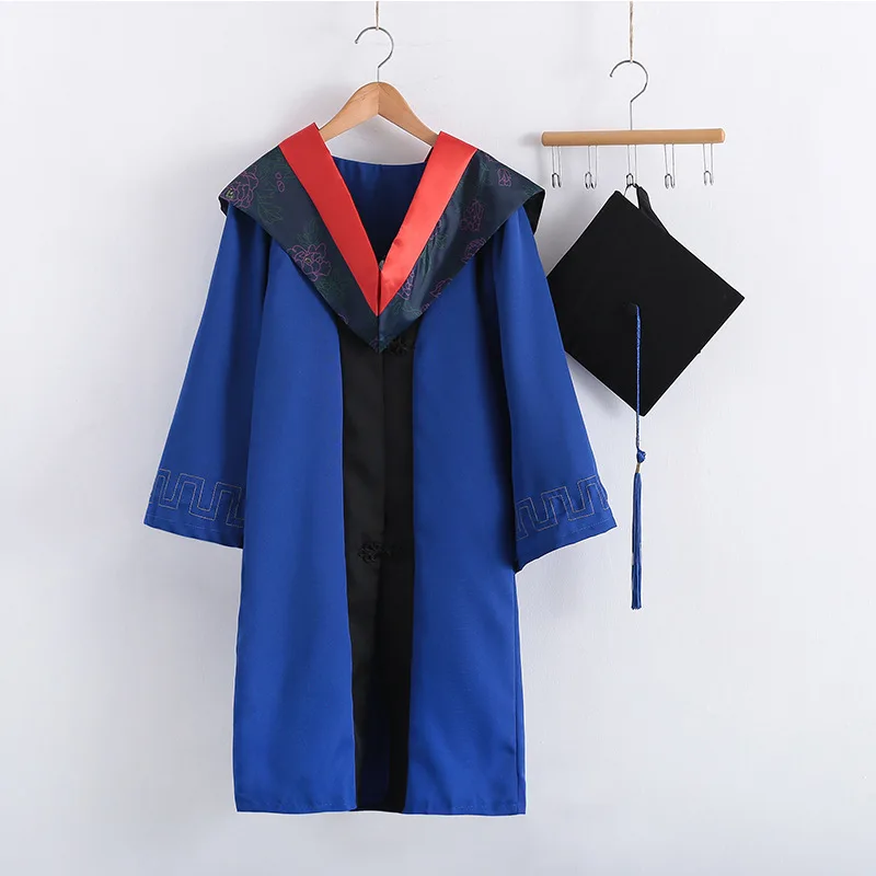 Wholesale unisex graduation gowns college students ph.D. Graduation school uniforms cheap bachelors graduation gown