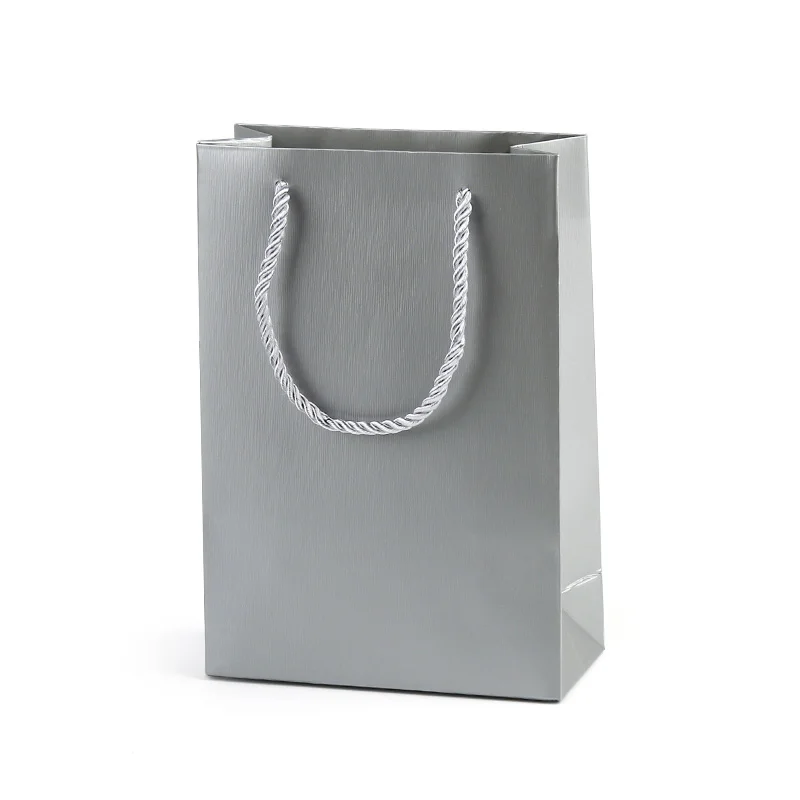 Customized printed logo black cardboard royal blue paper shopping packaging gift bag for online shop