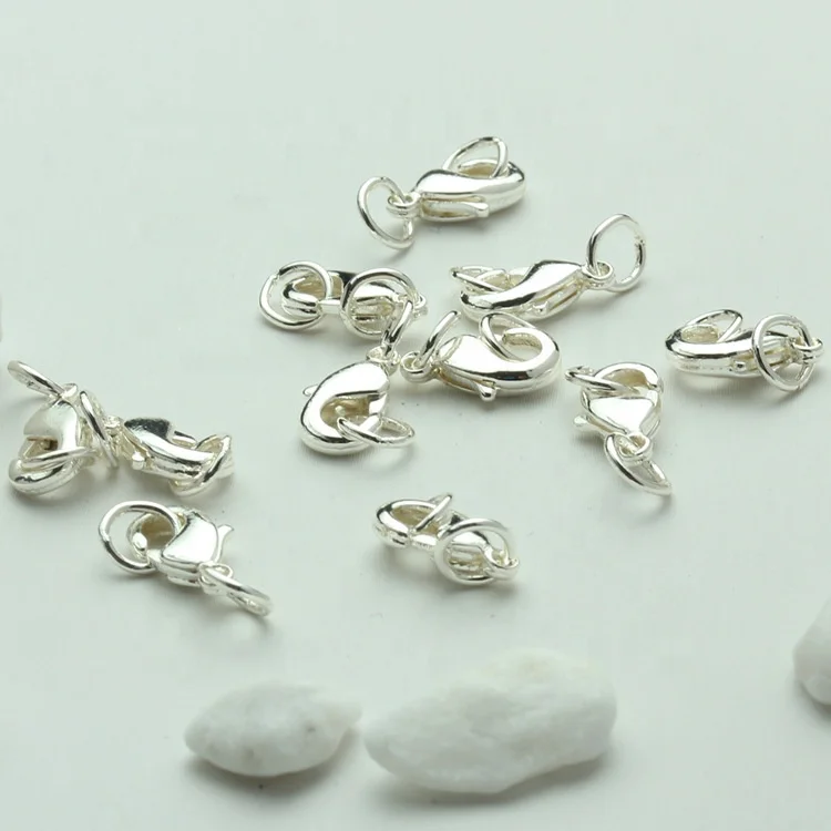 Brass Lobster 10MM 12MM Lobster Claw Clasps with Closed Jump Ring Bracelet Necklace Clasps