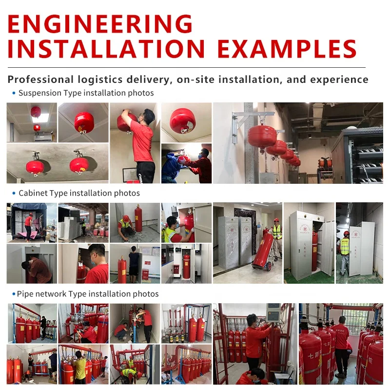 Hot Selling Hfc 227 Fm 200 Gas Based Automatic Fire Suppression System Installation