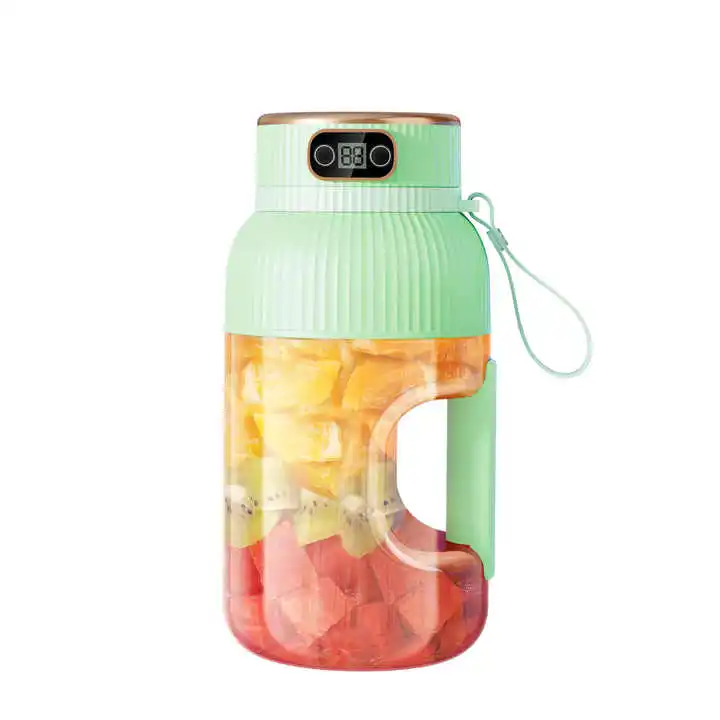 Large Capacity Sports and Fitness Juice Extractor Wireless Juicer Bottle Intelligent LED Display Liquidizer USB Fruit Blender
