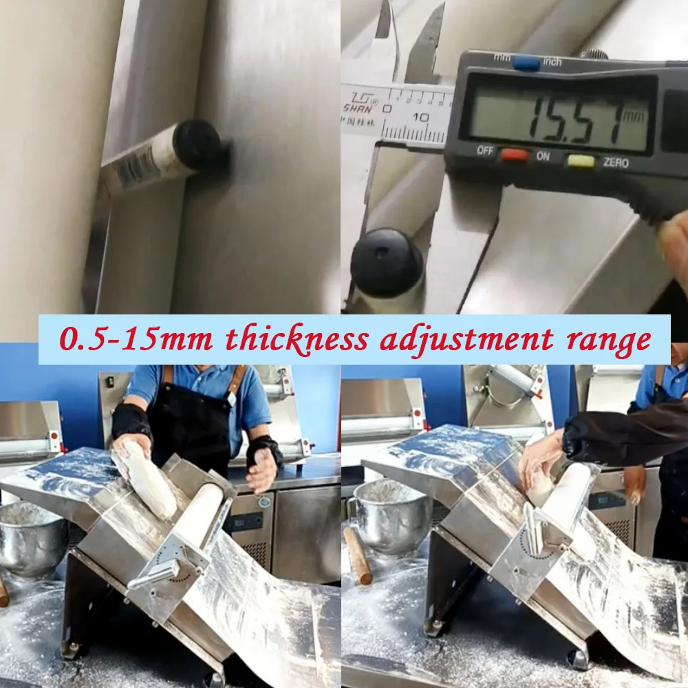 SY-420 Manual Bread Making Rolling Pizza Pasta Tabletop Stainless Steel Pita Cookies Dough Pressing Sheeter Machine Cheap Sale