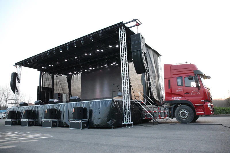 HUAYUAN 40ft*29ft full hydraulic mobile gospel crusade outreach stage semi-trailer for churches