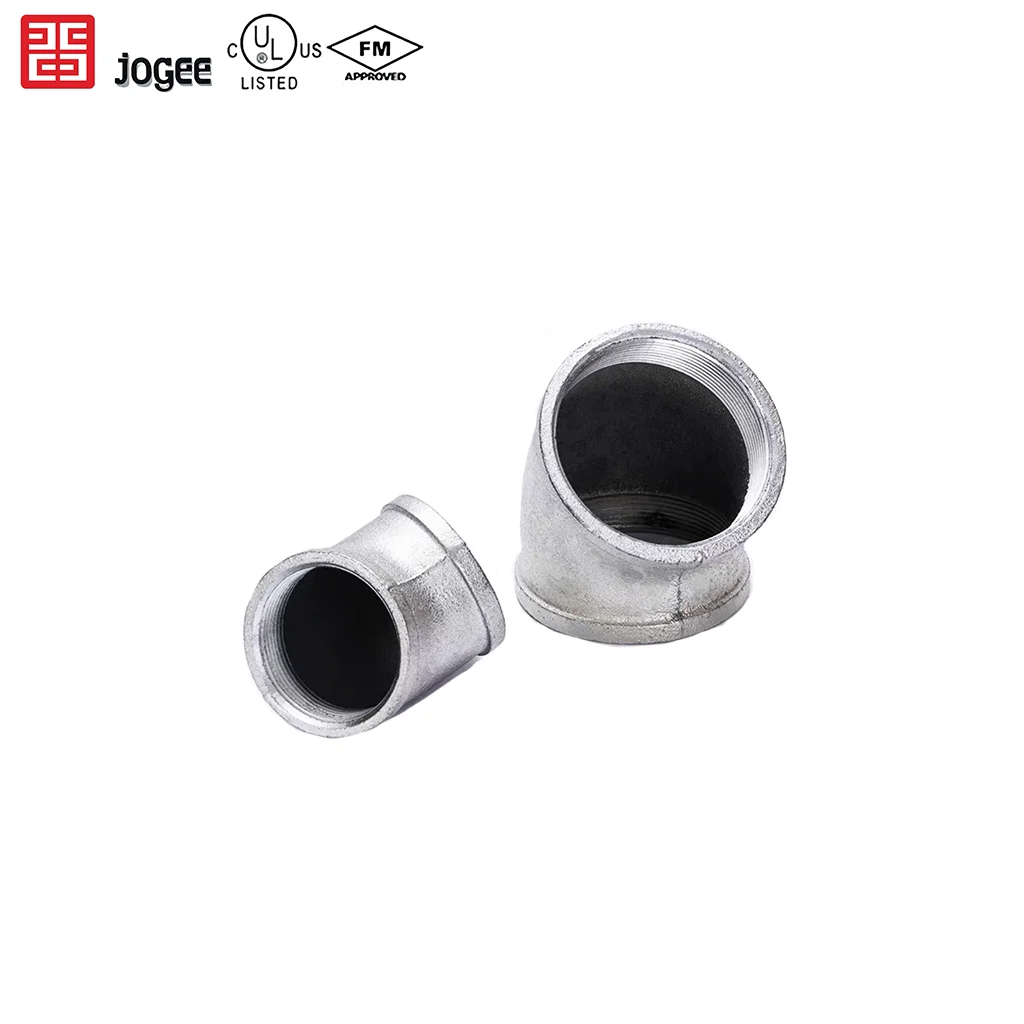 Jogee High Quality 45 Degrees Stainless Steel Elbow Corrosion Resistant Bushing Gas Plumbing Direct Zinc Plated Head Weld