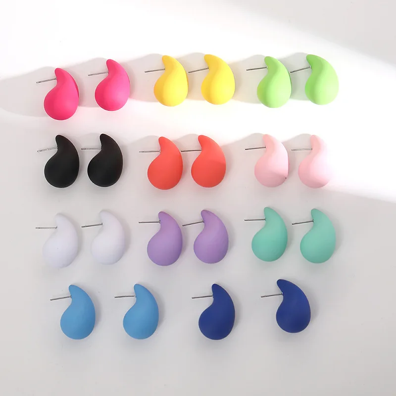 Wholesale Hot Sale Chunky Acrylic Water Drop Stud Earrings for Women Tear Geometric Jewelry Gift