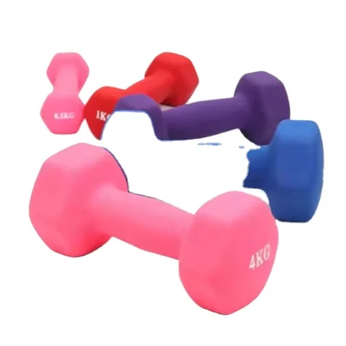 DW Спортивная частная модель, тяжелая атлетика, фитнес, многоцветные шестиугольные матовые пластиковые гантели из чугуна