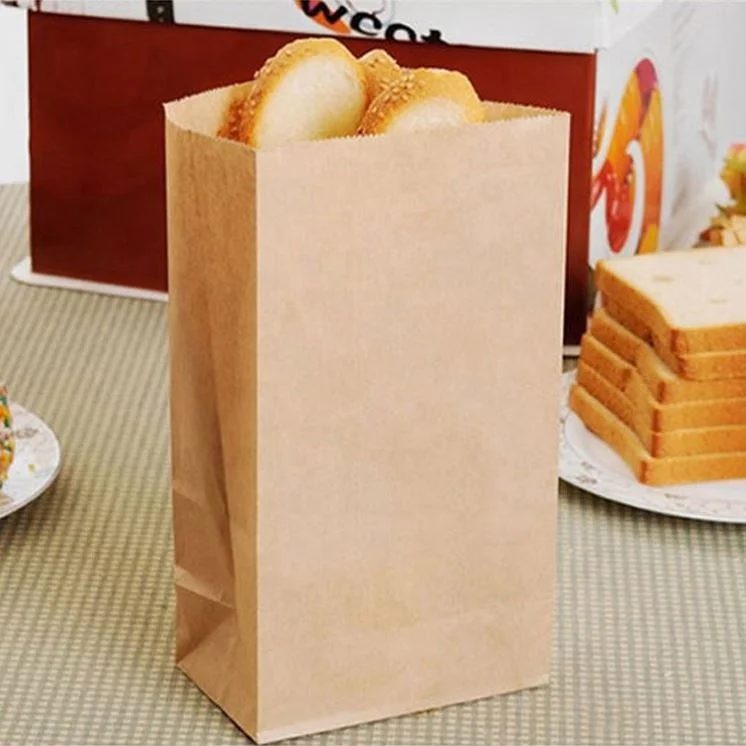 SOS White custom style logo print kraft paper sandwich bag without handle