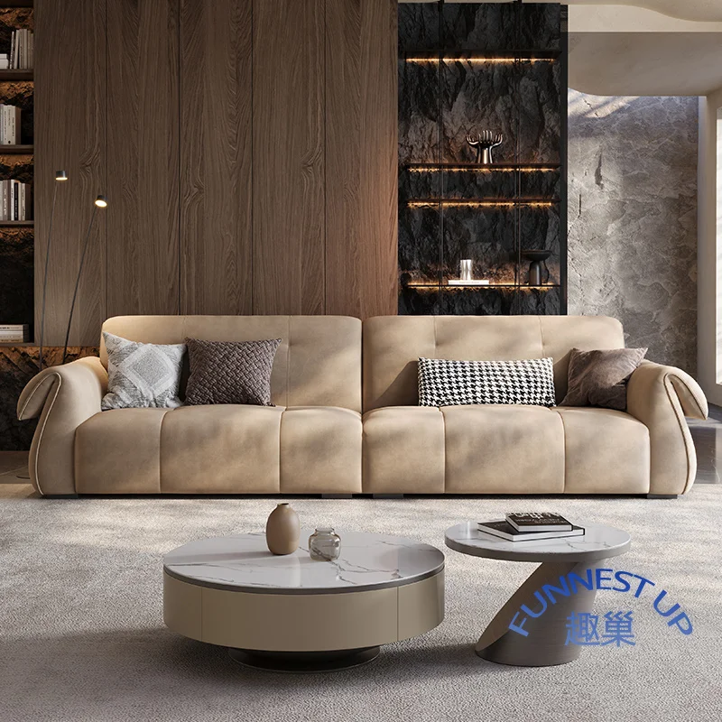 Italian fabric sofa furniture set living room latest design sofa set light luxury feather 3 or 4 seater modular sectional sofa