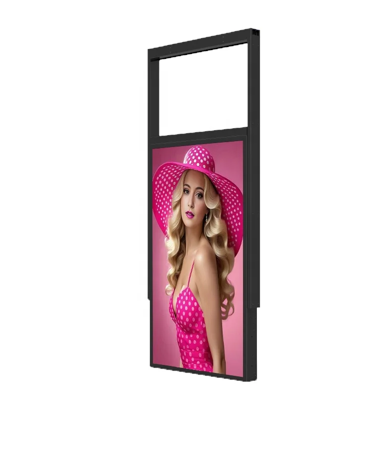32 inch 700+2500nits  hanging double  screens window-facing digital Signage High Brightness android CMS Advertising Shop window