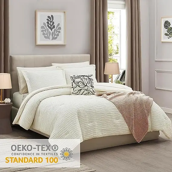 Textured Design 8 pieces Comforter Bedding Sets