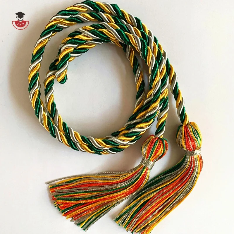 Factory Custom Good Quality 2024 Wholesale Double Color Graduation Cords or Gown Graduation Honor Cords