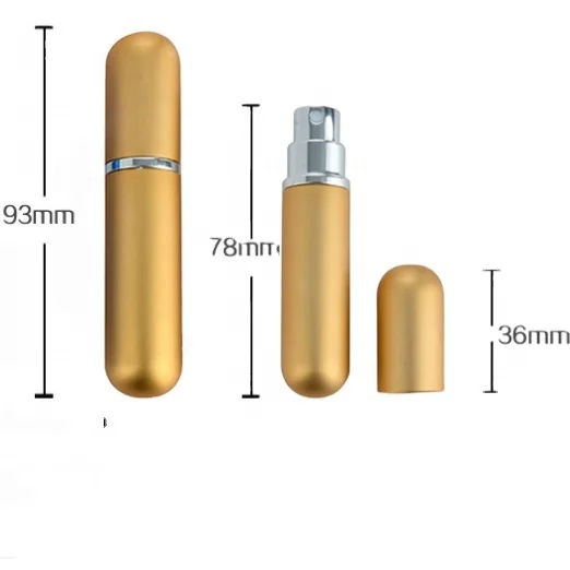 5 ml round head cosmetic packing bottle mini portable electrochemical aluminum perfume spray bottles
