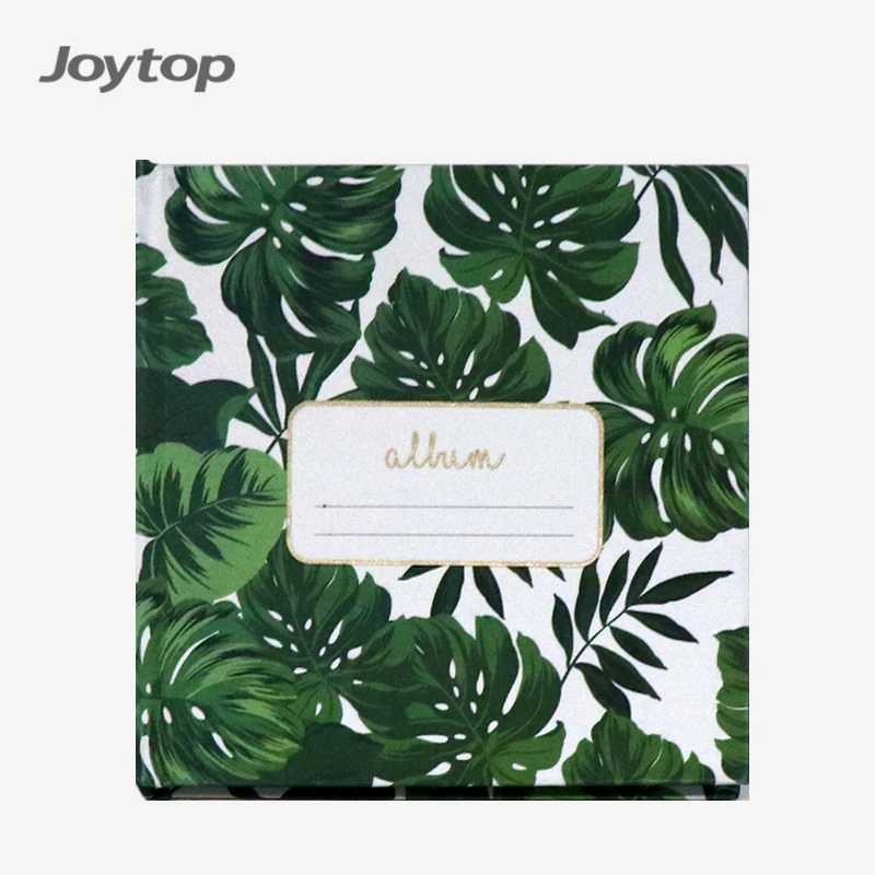Joytop Custom Green Palm leaves Cloth Hardcover DIY Stickers Scrapbook Photo Album For Instax